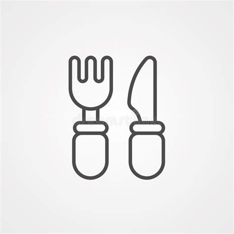 Cutlery Flat Vector Icon Sign Symbol Stock Vector Illustration Of