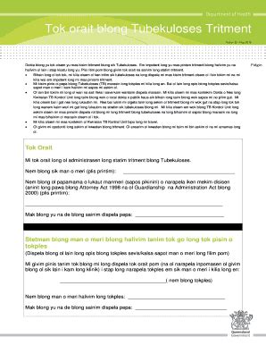 Fillable Online Consent For Treatment Of Tuberculosis Pidgin Consent