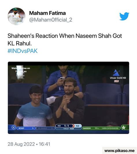 Sohaib Khan On Twitter Shaheens Reaction When Naseem Shah Got Kl