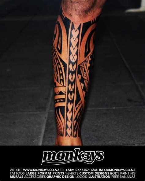 Polynesian Tribal Leg Tattoo | Polynesian tribal full calf 2 by Monk3ys ...