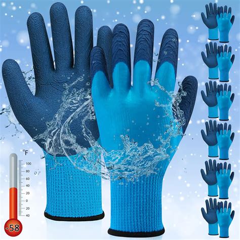 Zeuotra 7 Pairs Waterproof Winter Work Gloves Cold Weather Work Gloves