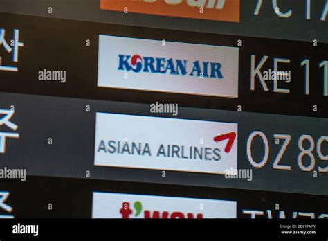 Seoul South Korea 18th Nov 2020 Schedules Of Korean Air And Asiana