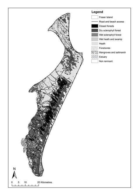 Vegetation map of K'gari-Fraser Island (from Wardell-Johnson et al 2015 ...