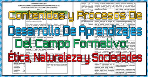 Contenidos Y Procesos De Desarrollo De Aprendizajes Del Campo Formativo