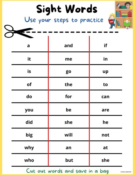 Learn To Read 5 Step Guide 30 Sight Words Cut Out Worksheet Pre K Kindergarten Digital