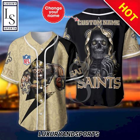 New Orleans Saints The Reaper Custom Name Baseball Jersey Homefavo