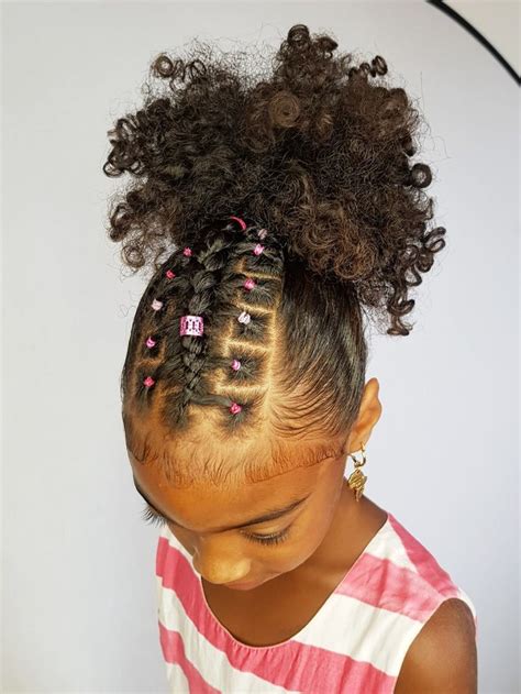 Ponytail With A Twist Hairstyles For Curly Little Girls Black Girl