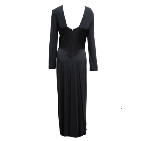 Melinda Eng Black Long Sleeve Maxi Gown For Sale At 1stdibs