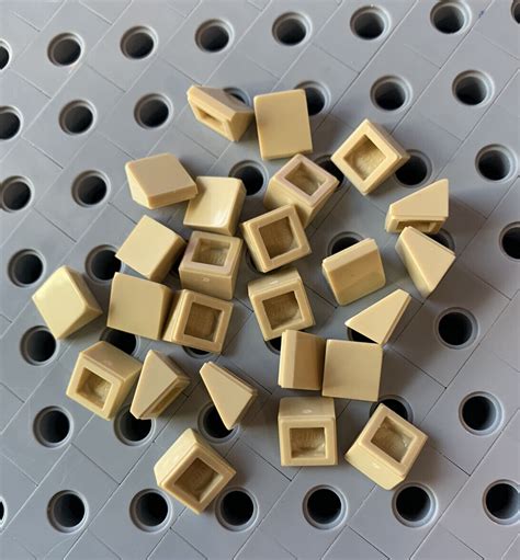 Lego Lot Of Tan X X Mini Slopes Roof Tile Bricks X Smooth