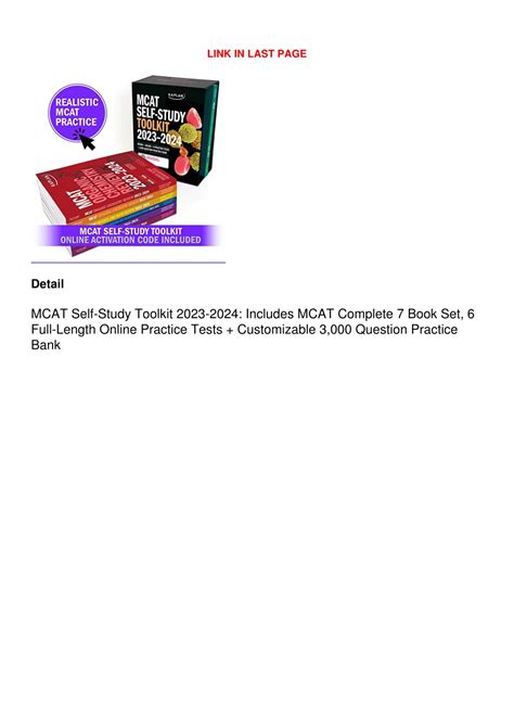 Ppt Pdf Download Mcat Self Study Toolkit 2023 2024 Includes Mcat