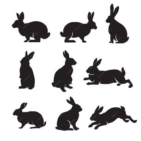 Premium Vector Rabbit Silhouette Vector Collection