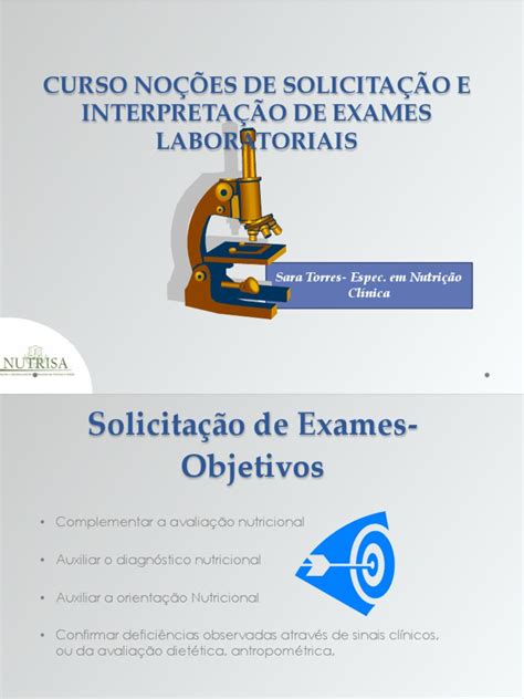 Solicitação De Exames Laboratoriais Pelo Nutricionista Pdf Anemia