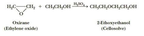 Ethylene Oxide Is The Starting Material For The Synthesis Of Cellosolve