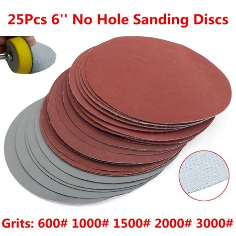 25pcs Set 6 Inch 150mm Round Sandpaper Disk Sand Sheets 600 3000 Grit