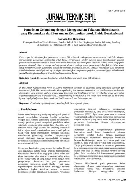 PDF Jurnal Teoretis Dan Terapan Bidang Rekayasa Sipil PDF FilePada