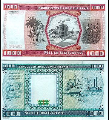 Mauritania SET 2 UNC 1000 Ouguiya 1981 1989 P 3 D 3 E P NL Camel Ship