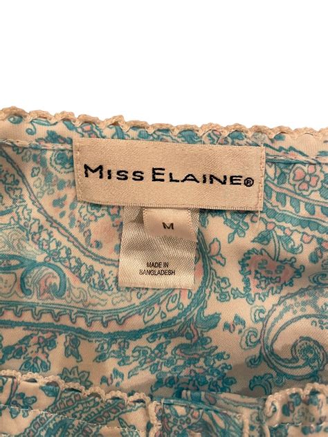 Miss Elaine Soft Blue And White Paisley Nightgown Size Gem