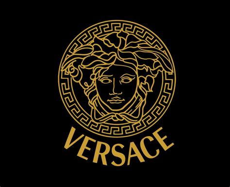 Versace Brand Symbol With Name Brown Logo Clothes Design Icon Abstract ...