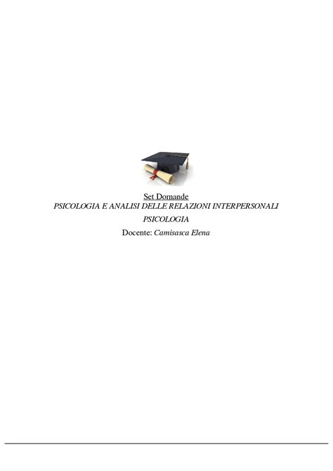 Paniere Aggiornato Di Psicologia E Analisi Delle Relazioni