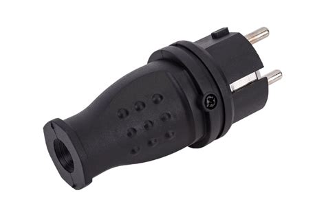 Вилка TDM прямая каучук 2Р+РЕ 16А 250В IP44 серии "Народная" SQ0612 ...