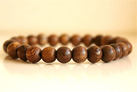 Mens Beaded Bracelet, Wood Bead Bracelet, Unisex Beaded Bracelet, Wood ...