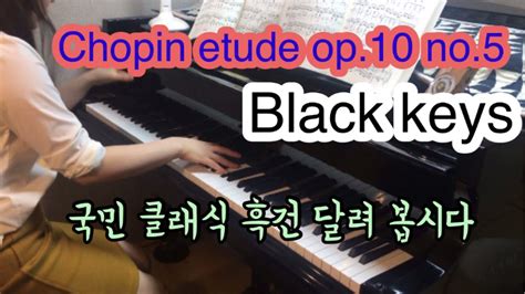 쇼팽 에튀드 흑건chopin Etude Op10 No5 Black Keys 피아노연주연습 Youtube