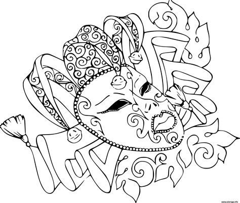 Coloriage Masque De Carnaval Mysterieux Dessin Carnaval à imprimer