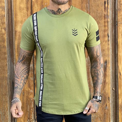 Camiseta Verde Militar Long Line Premium Volk Culture Harpia Moda