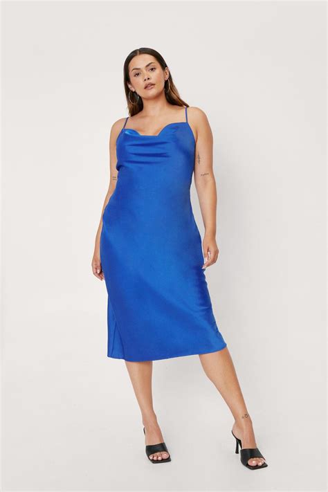 Plus Size Satin Midi Slip Dress Nasty Gal