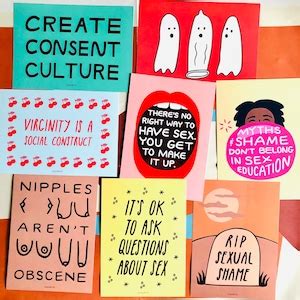 Sex Positive Art Prints Sex Education Feminist Nipple Consent Condom Art Etsy