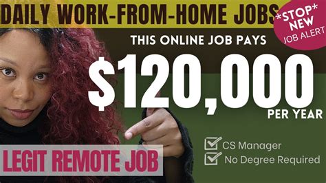 📌 Earn 120000 Remote Job Now Hiring No Degree Required Work