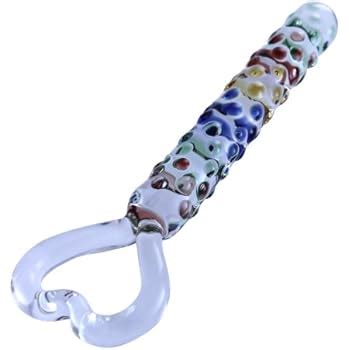 Amazon GlassToys 9 Glass Dildo With Clear Heart Handle And Multicolored Shaft Health
