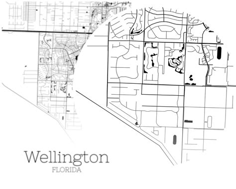 Wellington Map Instant Download Wellington Florida City Map Etsy