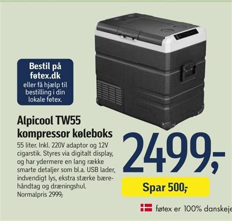 Alpicool tw55 kompressor køleboks tilbud hos Føtex