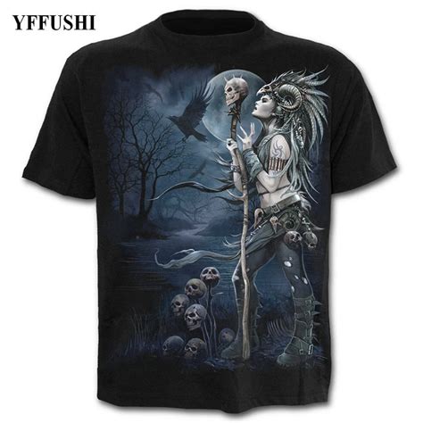 Yffushi 2018 New Arrival Male 3d Print Black Skull T Shirt Cool Sexy