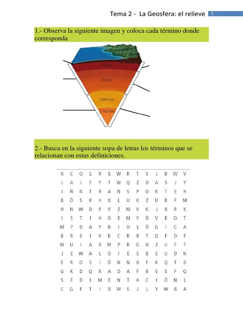 1º Eso Geografía Tema 2 Geosfera Terreno Continente