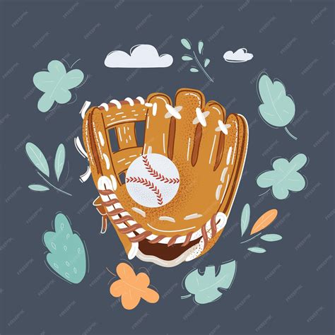 Premium Vector Vector Cartoon Illustration Of Baseball Glove And Ball