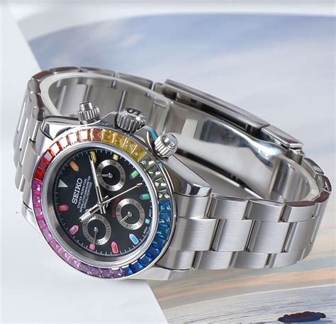 Custom Seiko Daytona Rainbow Steel 5 Wristmodding