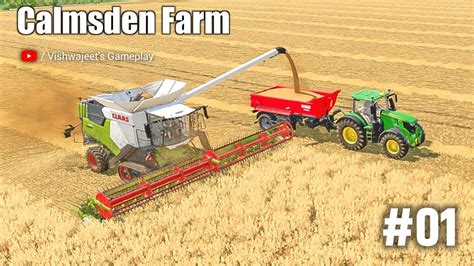 Calmsden Farm Barley Harvesting Farming Simulator Youtube