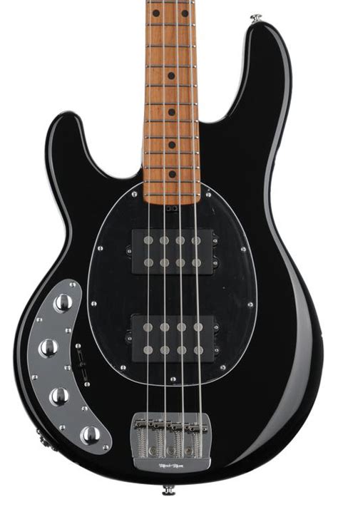 Ernie Ball Music Man Stingray Special Hh Left Handed Bass Guitar Black With Maple Fingerboard