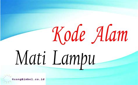 Kode Alam Lampu - Perumperindo.co.id