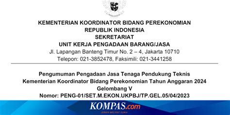 Kemenko Perekonomian Buka Lowongan Kerja Hingga Mei Simak