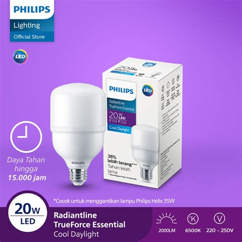 Jual Lampu Philips Radiantline Trueforce Essential W E K Putih