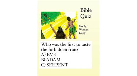 Who Was The First To Taste The Forbidden Fruit Bible Quiz