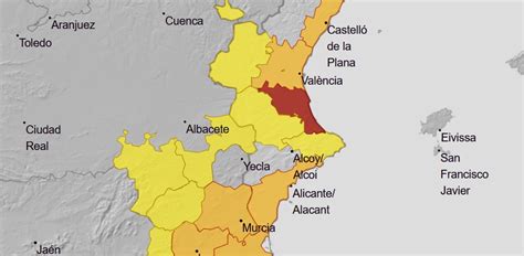 La Aemet Eleva A Nivel Rojo Las Alertas Por Lluvias En El Sur De Valencia