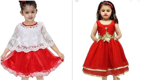 ৫ ১০ বছর বাচ্চাদের জামার ডিজাইন।। Red Dress Designs For Girls।। Youtube