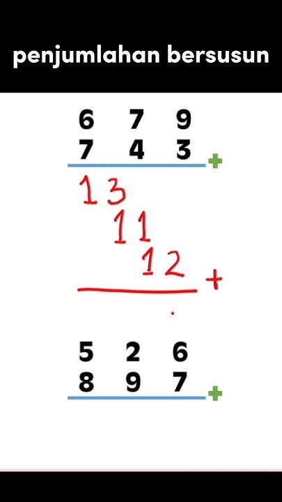 Penjumlahan Bersusun Shorts Maths Matematika Mathstricks Youtube