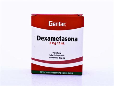 Droguería La Economía dexametasona genfar 8 mg 2 ml x 10 ampollas