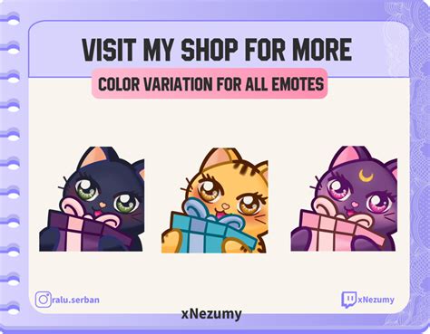 Twitch Emotes GIFT Cat Luna Sailor Moon Anime Cute Chibi Emote