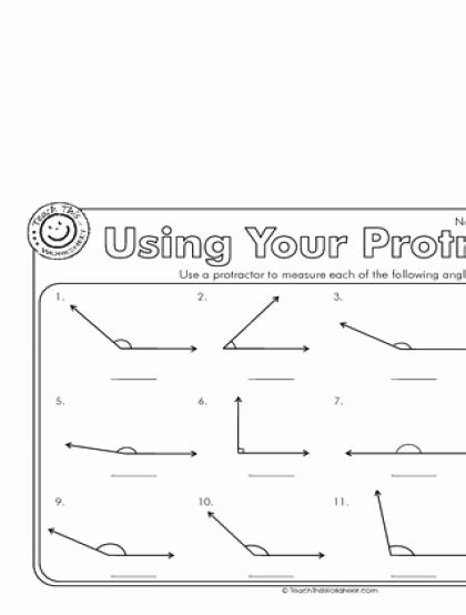 50 Reading A Protractor Worksheet